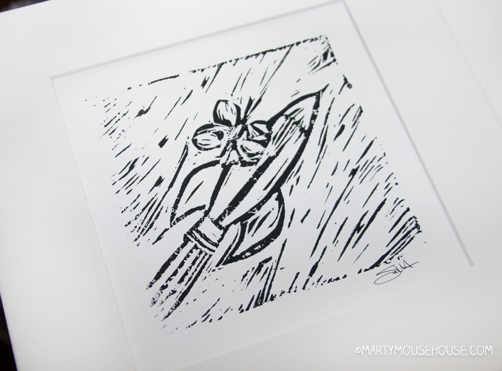 Image of Rocket Rat - Block Print 