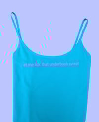 Image 1 of Purple on teal-blue tank top XL