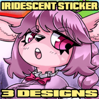 Image 1 of Prancing Deer at Dusk - Vinyl Iridescent Stickers