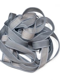 Image 2 of 1PC. BLUE CYLINDER  42" Hand Dyed Finished Edge Silk Wrist Wrap Bracelet/Jewelry/Craft Ribbons