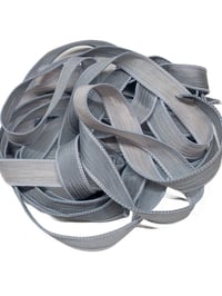 Image 5 of 1PC. BLUE CYLINDER  42" Hand Dyed Finished Edge Silk Wrist Wrap Bracelet/Jewelry/Craft Ribbons