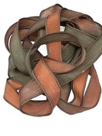 Image 4 of 1PC. CACTUS FLOWER 42" Hand Dyed Finished Edge Silk Wrist Wrap Bracelet/Jewelry/Craft Ribbons