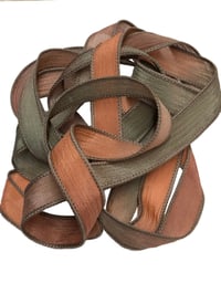 Image 1 of 1PC. CACTUS FLOWER 42" Hand Dyed Finished Edge Silk Wrist Wrap Bracelet/Jewelry/Craft Ribbons