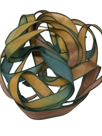 Image 5 of 1PC. FALL MUMS 42" Hand Dyed Finished Edge Silk Wrist Wrap Bracelet/Jewelry/Craft Ribbons