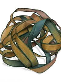 Image 6 of 1PC. FALL MUMS 42" Hand Dyed Finished Edge Silk Wrist Wrap Bracelet/Jewelry/Craft Ribbons