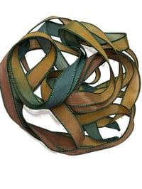 Image 7 of 1PC. FALL MUMS 42" Hand Dyed Finished Edge Silk Wrist Wrap Bracelet/Jewelry/Craft Ribbons