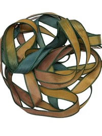 Image 9 of 1PC. FALL MUMS 42" Hand Dyed Finished Edge Silk Wrist Wrap Bracelet/Jewelry/Craft Ribbons