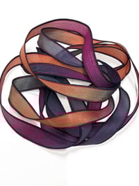 Image 1 of 1PC. FRENZY 42" Hand Dyed Finished Edge Silk Wrist Wrap Bracelet/Jewelry/Craft Ribbons