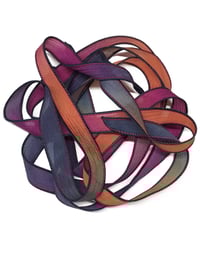 Image 5 of 1PC. FRENZY 42" Hand Dyed Finished Edge Silk Wrist Wrap Bracelet/Jewelry/Craft Ribbons