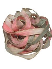 Image 4 of 1PC. GEORGIA PEACH 42" Hand Dyed Finished Edge Silk Wrist Wrap Bracelet/Jewelry/Craft Ribbons