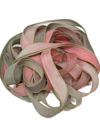 Image 5 of 1PC. GEORGIA PEACH 42" Hand Dyed Finished Edge Silk Wrist Wrap Bracelet/Jewelry/Craft Ribbons