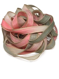 Image 1 of 1PC. GEORGIA PEACH 42" Hand Dyed Finished Edge Silk Wrist Wrap Bracelet/Jewelry/Craft Ribbons