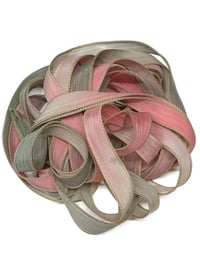 Image 3 of 1PC. GEORGIA PEACH 42" Hand Dyed Finished Edge Silk Wrist Wrap Bracelet/Jewelry/Craft Ribbons