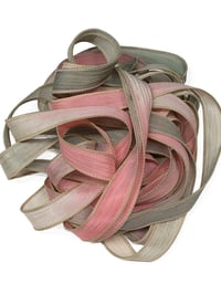 Image 2 of 1PC. GEORGIA PEACH 42" Hand Dyed Finished Edge Silk Wrist Wrap Bracelet/Jewelry/Craft Ribbons