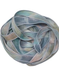 Image 2 of 1PC. SPECKLED EGGS  42" Hand Dyed Finished Edge Silk Wrist Wrap Bracelet/Jewelry/Craft Ribbons