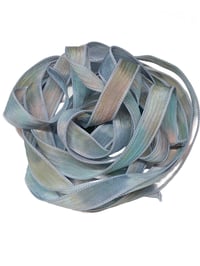 Image 6 of 1PC. SPECKLED EGGS  42" Hand Dyed Finished Edge Silk Wrist Wrap Bracelet/Jewelry/Craft Ribbons