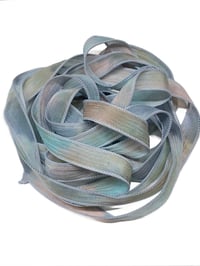 Image 7 of 1PC. SPECKLED EGGS  42" Hand Dyed Finished Edge Silk Wrist Wrap Bracelet/Jewelry/Craft Ribbons
