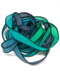 Image 2 of 1PC. TSUNAMI 42" Hand Dyed Finished Edge Silk Wrist Wrap Bracelet/Jewelry/Craft Ribbons