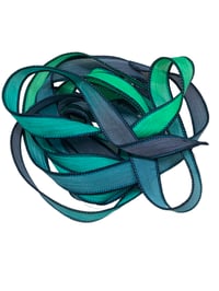 Image 5 of 1PC. TSUNAMI 42" Hand Dyed Finished Edge Silk Wrist Wrap Bracelet/Jewelry/Craft Ribbons