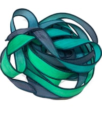 Image 3 of 1PC. TSUNAMI 42" Hand Dyed Finished Edge Silk Wrist Wrap Bracelet/Jewelry/Craft Ribbons
