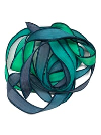 Image 6 of 1PC. TSUNAMI 42" Hand Dyed Finished Edge Silk Wrist Wrap Bracelet/Jewelry/Craft Ribbons