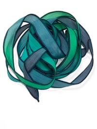 Image 7 of 1PC. TSUNAMI 42" Hand Dyed Finished Edge Silk Wrist Wrap Bracelet/Jewelry/Craft Ribbons