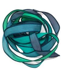 Image 4 of 1PC. TSUNAMI 42" Hand Dyed Finished Edge Silk Wrist Wrap Bracelet/Jewelry/Craft Ribbons