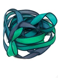 Image 8 of 1PC. TSUNAMI 42" Hand Dyed Finished Edge Silk Wrist Wrap Bracelet/Jewelry/Craft Ribbons