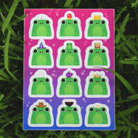 Image 1 of Frogs in Hats Sticker Sheet