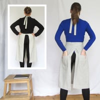 Image 15 of Pleated Denim Split Leg Apron for Potters & Artists. No14:2