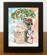 'Good Omens Cats- Heaven and Hell' Framed Original Painting