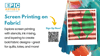 Art Class: Screen Printing on Fabric