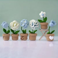 Image 1 of Crochet Kit for Beginners 6pcs Potted Cute Flowers 