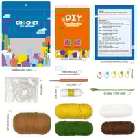 Image 3 of Crochet Kit for Beginners 6pcs Potted Cute Flowers 