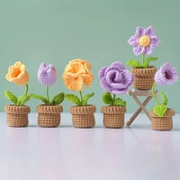 Image 5 of Crochet Kit for Beginners 6pcs Potted Cute Flowers 