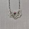 Sterling Silver Tiger Swallowtail Butterflies and Pink Tourmaline Necklace