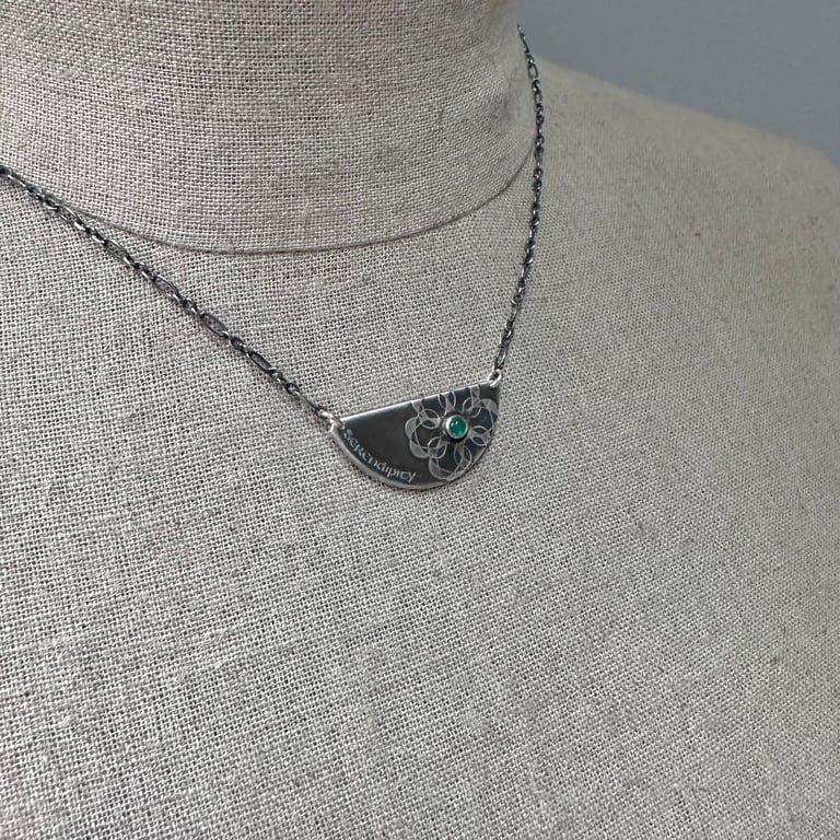 Sterling Silver and Green Chalcedony Serendipity Necklace Image 6