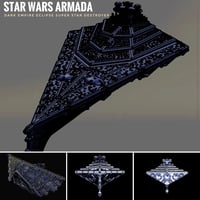 Image 1 of Star Wars Armada Dark Empire ECLIPSE SUPER Star Destroyer Raw OR Fully hand-painted Model 3D 12k Res