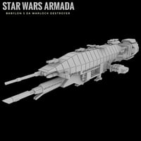 Image 1 of Babylon 5 EA Warlock Destroyer (Star Wars Armada scale) 14k 3D Print Resin FanArt