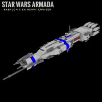 Babylon 5 EA Broadsaber Heavy Cruiser (Star Wars Armada Scale) 14k 3D Print Resin FanArt