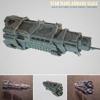 Image 1 of HALO Fleet Battles (Star Wars Armada scale) UNSC Autumn-Class Heavy Cruiser Hand-Painted or Raw 14k 