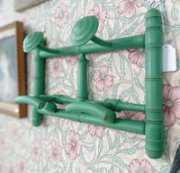 Image 4 of Ancien porte manteau en bois revisité en vert