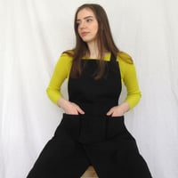 Image 1 of Ultimate Makers Apron - Cargo Pockets, Adjustable Crossback, Split Leg. Tough Black Canvas No23:2
