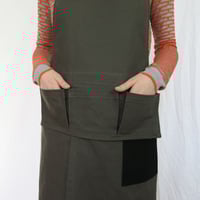 Image 14 of Ultimate Makers Apron - Cargo Pockets, Adjustable Crossback, Split Leg. Tough Black Canvas No23:2