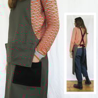 Image 17 of Ultimate Makers Apron - Cargo Pockets, Adjustable Crossback, Split Leg. Tough Black Canvas No23:2