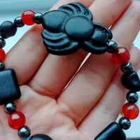 Image 3 of Howlite, Hematite, and Carnelian Spider Bracelet