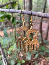 Image 2 of Brass Andinkra Duane Earrings