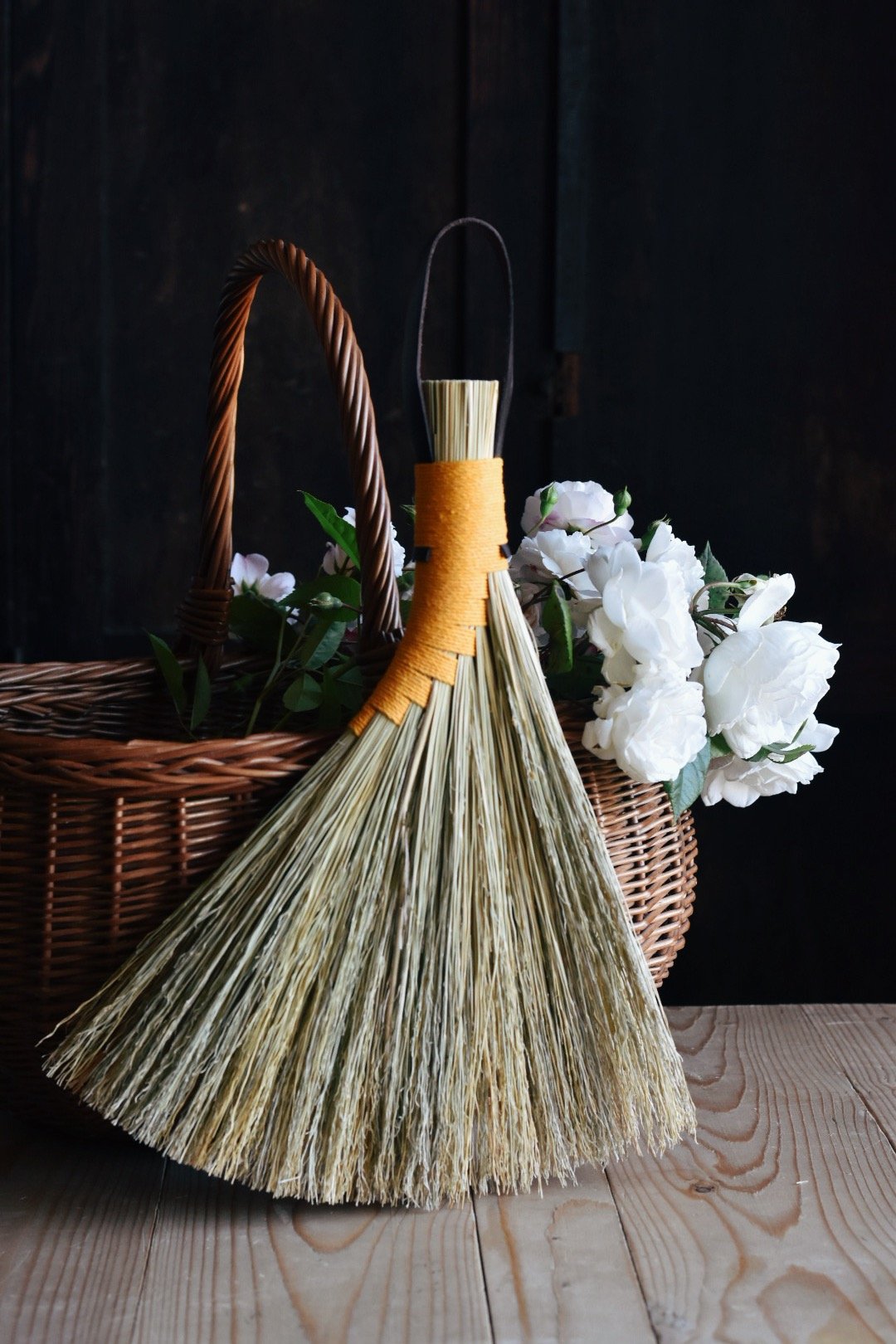 Image of Turkey Wing Broomcorn Hand Brush Broom Various Colours