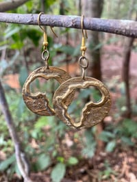 Image 1 of Brass Africa Globe Earrings