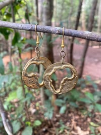 Image 2 of Brass Africa Globe Earrings